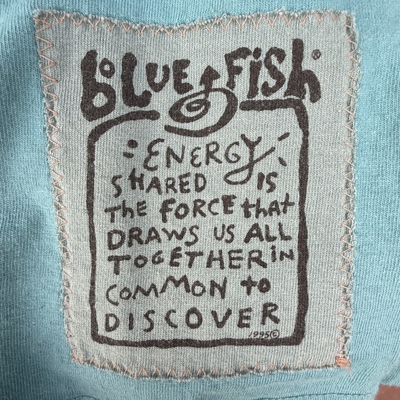 Blue Fish Teal Vintage Dress with Artistic Print, XL - Picture 5 of 7